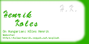 henrik koles business card